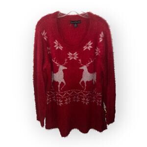 French Laundry Sz 2x Christmas Reindeer tunic sweater NWOT